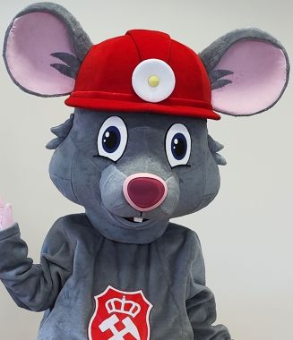 Kask na głowie, Twój sukces na horyzoncie! Bo wybrałeś strój szarego szczura reklamowego Elabika!