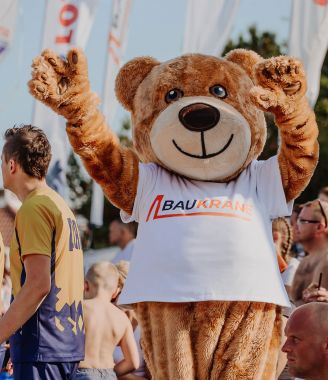 4 pomysły na Twoje stroje reklamowe. Miś Szaluś Baukrane 