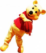 Elabika mascot costumes Bear with barrel of honey