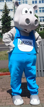 Elabika mascot costumes ekological Hippo Hydruś MZGK Nowa Sól