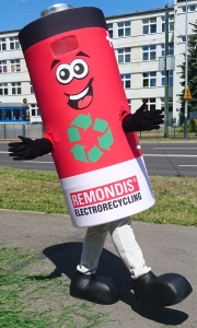 Elabika walking mascot costumes producer Battery Remondis Electrorecycling