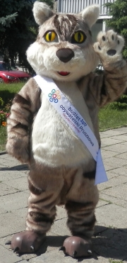 Elabika mascot stroje reklamowe z logo na zamówienie Żbik Pruszków