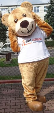 Stroje reklamowe Kraków Miś Szaluś Baukrane