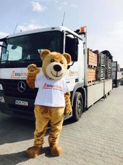 Stroje reklamowe produkcja Miś Szaluś Baukrane