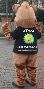 Profesjonalne stroje reklamowe maskotki Elabika Miś eTAXI