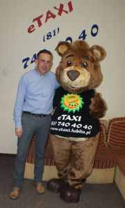 Strój reklamowy Elabika Miś eTAXI 