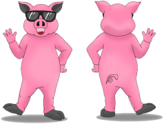 Polskie kostiumy reklamowe Elabika Świnia Crazy Pig - projekt