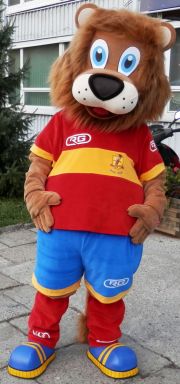 Custom advertising costumes Elabika Lion Akademia Piłkarska Młode Talenty