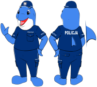 Strój Polfin maskotka kujawsko-pomorskiej Policji - projekt