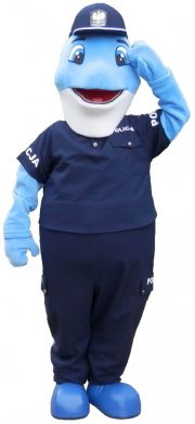 Strój Polfin maskotka kujawsko-pomorskiej Policji