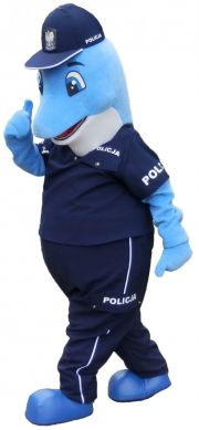 Delfin strój Polfin maskotka kujawsko-pomorskiej Policji