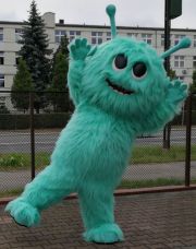 Seledynowy strój potwora przebranie prawdziwy włochaty gigant pluszowy