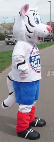 Maskotka biały tygrys InterSport