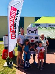Kostium reklamowy w postaci pralki do recyclingu Pralka Remondis