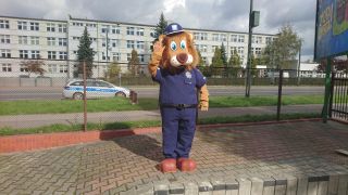 Kostium reklamowy Lew w mundurze Komisarz Policja Oleśnica