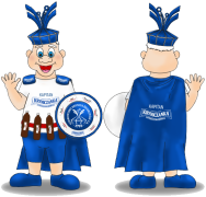 Maskotka reklamowa w postaci chłopca stylizowanego na kapitana - projekt