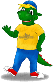 Strój reklamowy zielony smok Dino Pysio Zamek Gniew - projekt