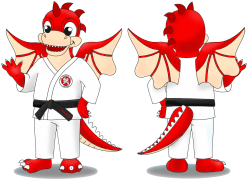 Kostium reklamowy Smok UKS Akademia Judo Dragon - projekt