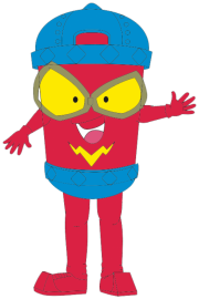 Markowy kostium reklamowy figurka Super Zings Kid Fury - projekt