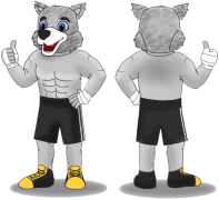Kostium reklamowy Wilk pięściarz ze złotymi rękawicami Polsat Boxing - projekt
