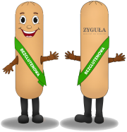 Strój reklamowy wizualizujący postać wędliny Parówka bezglutenowa Zyguła - projekt