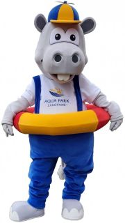 Hipopotam maskotki chodzące producent Elabika dla Aqua Park Zakopane
