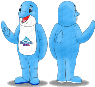 Kostium maskotka lazurowego delfina strój niebieski Delfin basen - projekt