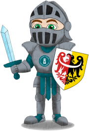 Strój maskotka reklamowa chłopiec przebranie za rycerza Zamek Książ - projekt