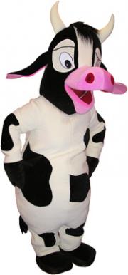 Elabika mascot costumes Cow biało-czarna