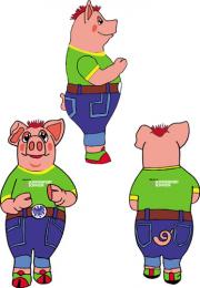 Elabika mascot costumes pig Schweinfurt hat Schwein - projekt