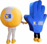 Elabika stroje reklamowe Pani Piłka (Mrs. Ball) i Pan Ręka (Mr. Hand)