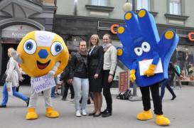 Elabika stroje reklamowe Pani Piłka (Mrs. Ball) i Pan Ręka (Mr. Hand)