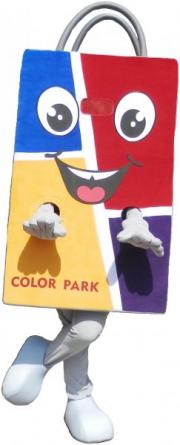 Elabika mascot costumes Shopping bag Color Park Nowy Targ