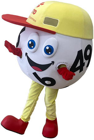 Elabika kostium reklamowy stylizowany na kulę Lotto