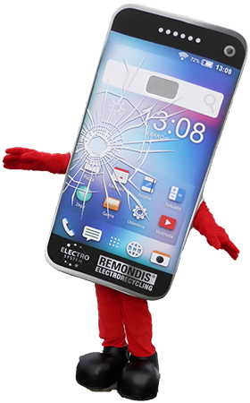 Elabika kostium reklamowy Telefon smartfon na zamówienie Remondis