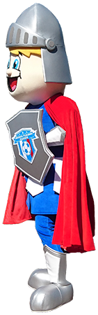 Elabika mascot kostiumy reklamowe Rycerz Akademia Piłkarska Sulechów