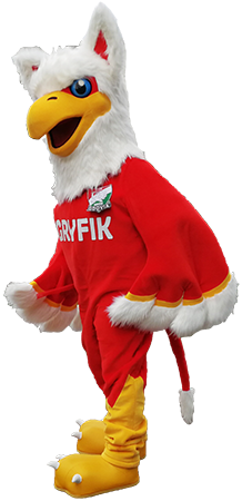 Elabika maskotki klubowe przebranie za Gryfika Gdovia Gdów