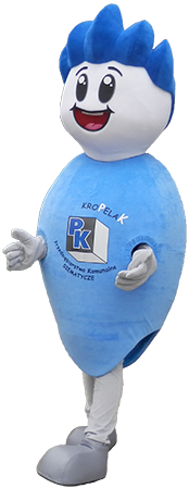Elabika stroje reklamowe profesjonalne kostiumy projektowanie Kropelak