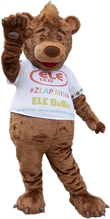 Elabika stroje reklamowe szycie Miś Bubu ELE TAXI