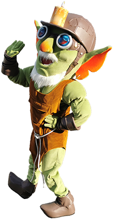 Kostium reklamowy inspirowany wyglądem goblina ze świecą