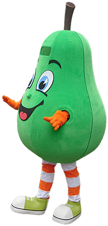 Mascot produkcja kostiumów reklamowych Elabika Gruszka Grucha