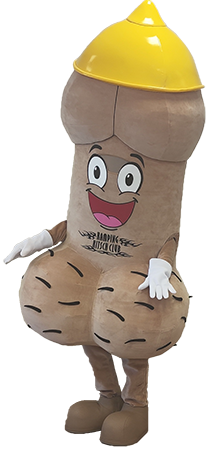 Maskotka gigantyczny penis w kolorze beżowo-różowym na zamówienie