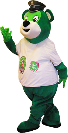 Mascot kostiumy reklamowe Elabika Miś Nadodrzański Oddział Straży Granicznej