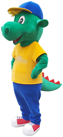 Strój reklamowy zielony smok Dino Pysio Zamek Gniew